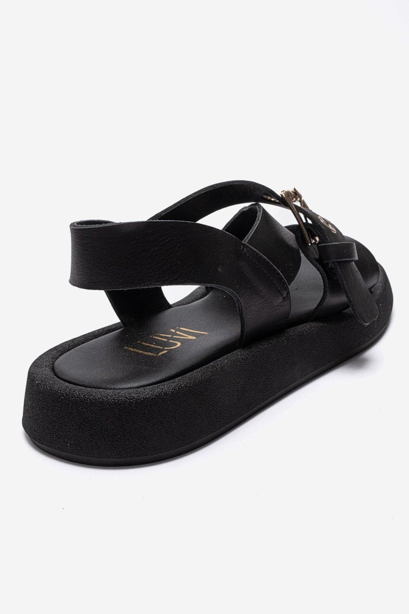 Roven Leather Sandal, Alternate, color, Black