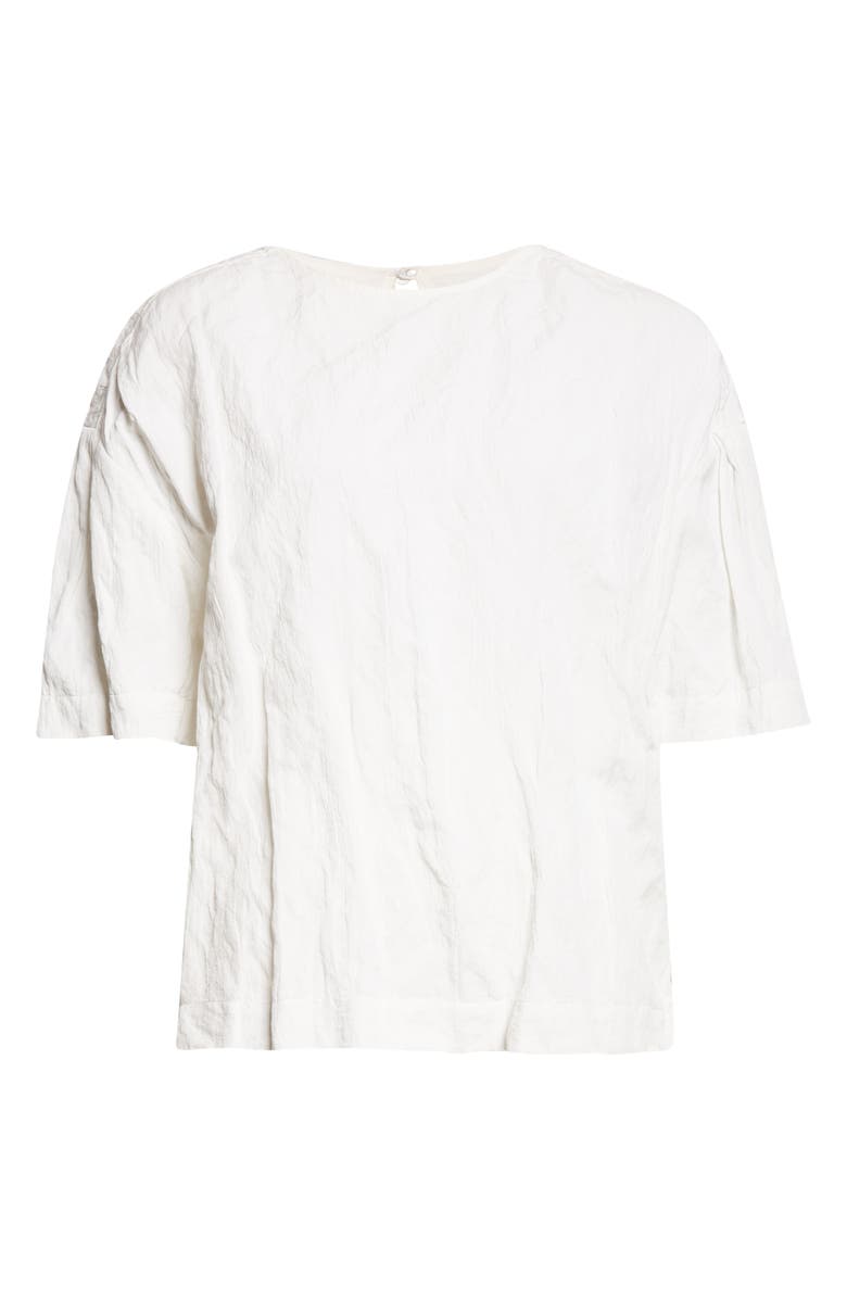 Proenza Schouler Hansly Crinkle Cotton Blend Top, Alternate, color, Off White