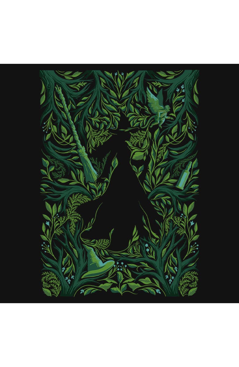 Wicked: For Good Girl's Wicked For Good Elphaba Forest Green Poster  Graphic T-Shirt, Alternate, color, Black