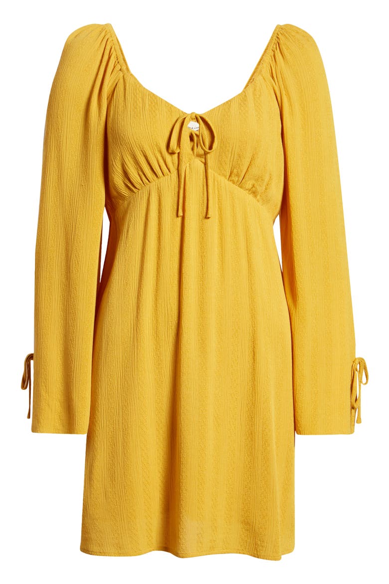Long Sleeve Minidress, Alternate, color, YELLOW