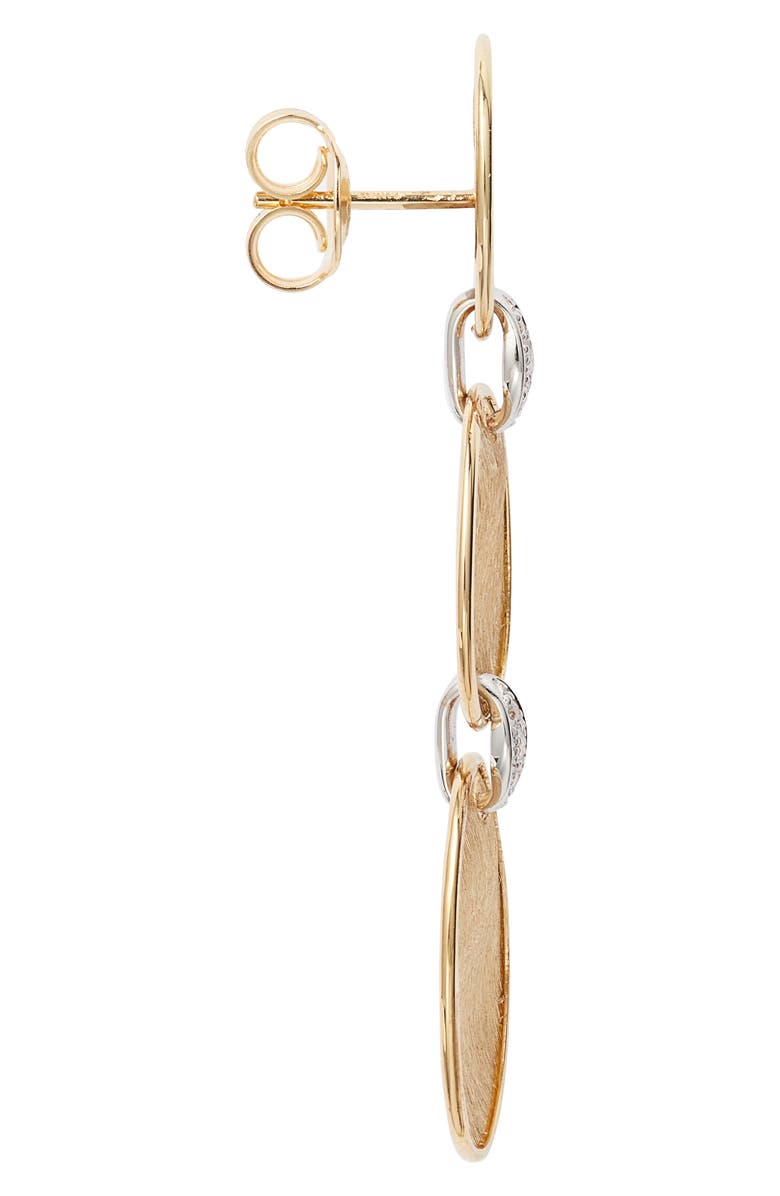 Marco Bicego Lunaria Diamond Triple Drop Earrings, Alternate, color, Yellow/White Gold