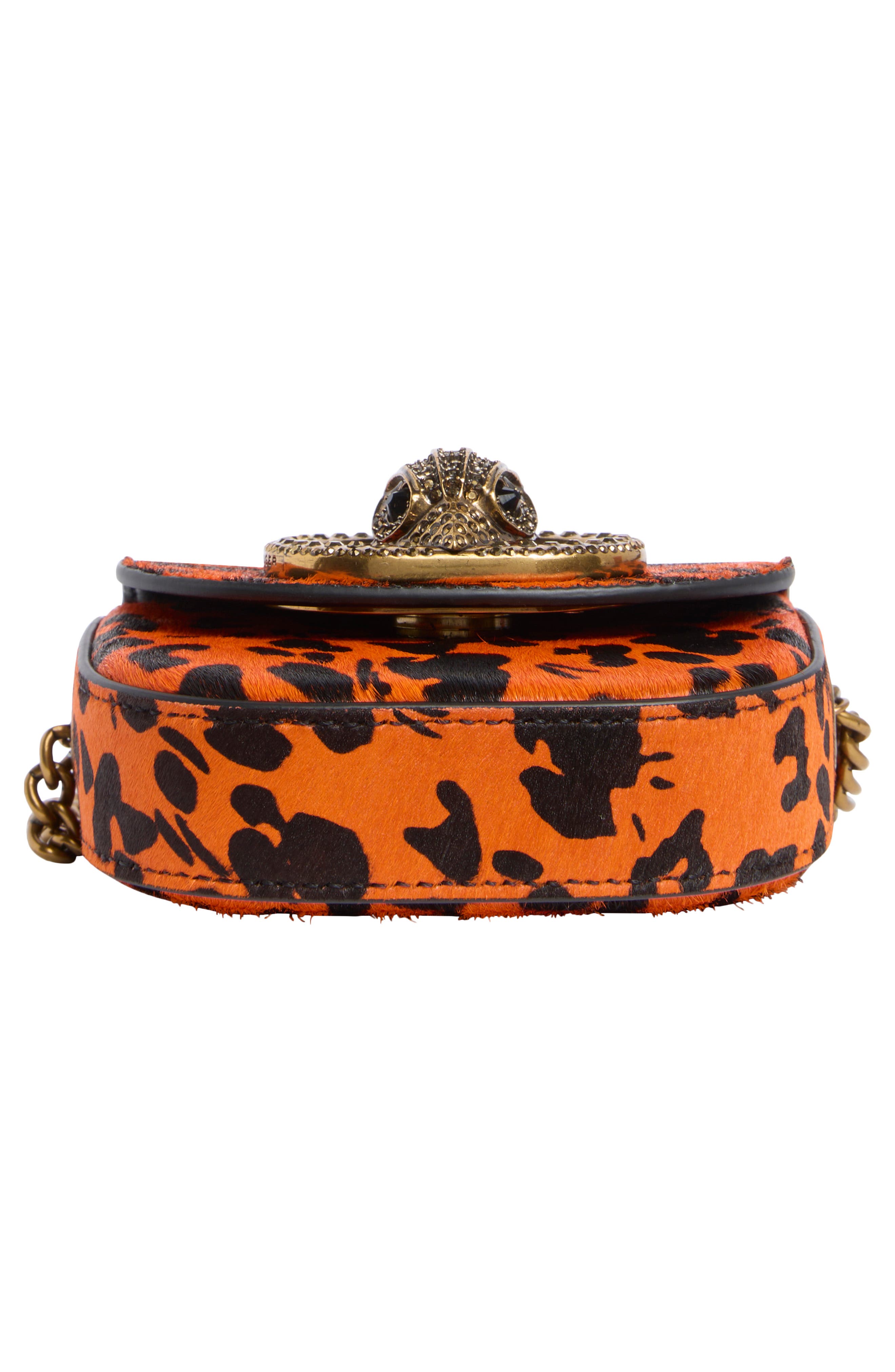 Kurt Geiger London Micro Chelsea Genuine Calf Hair Saddle Crossbody Bag, Alternate, color, Orange