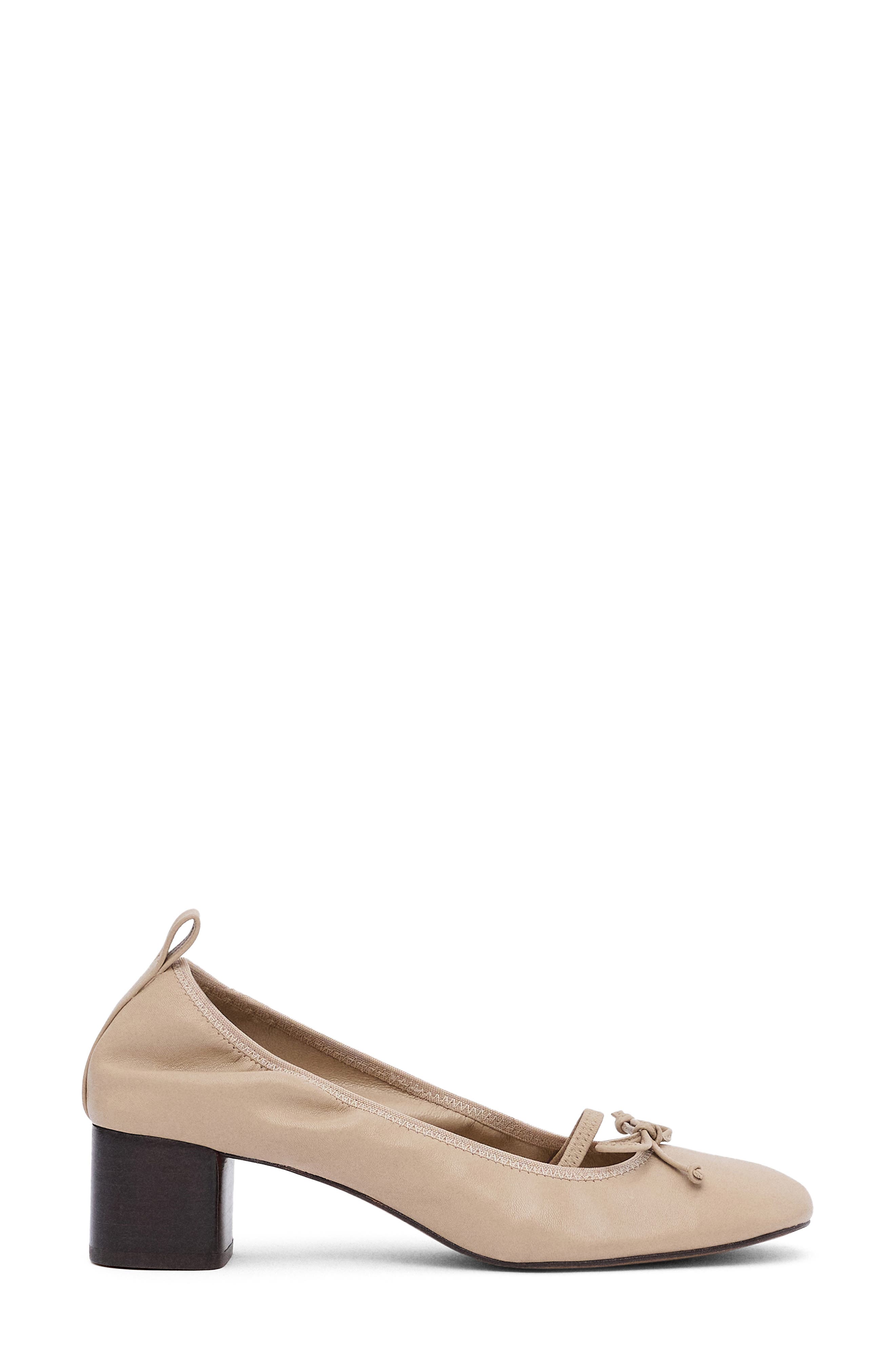 MANGO Mary Jane Ballerina Pump, Alternate, color, Beige