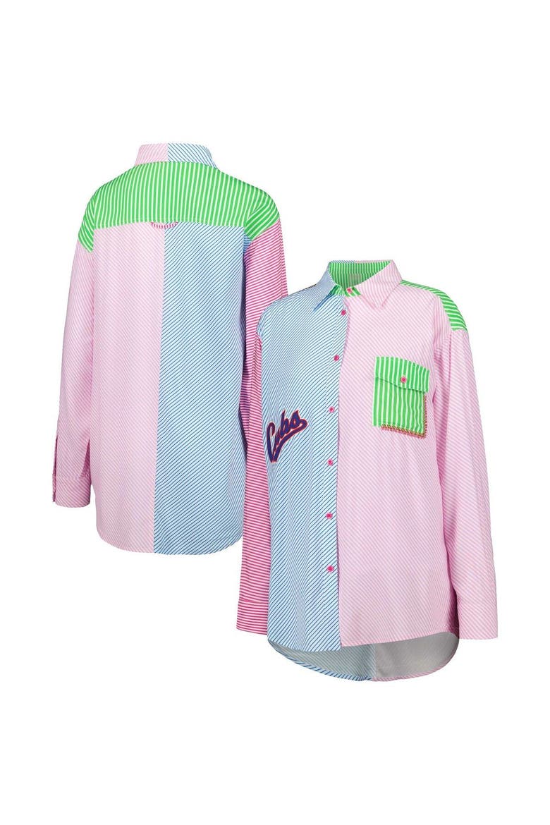 Women's Terez Chicago Cubs Button-Up Shirt, Main, color, Blue