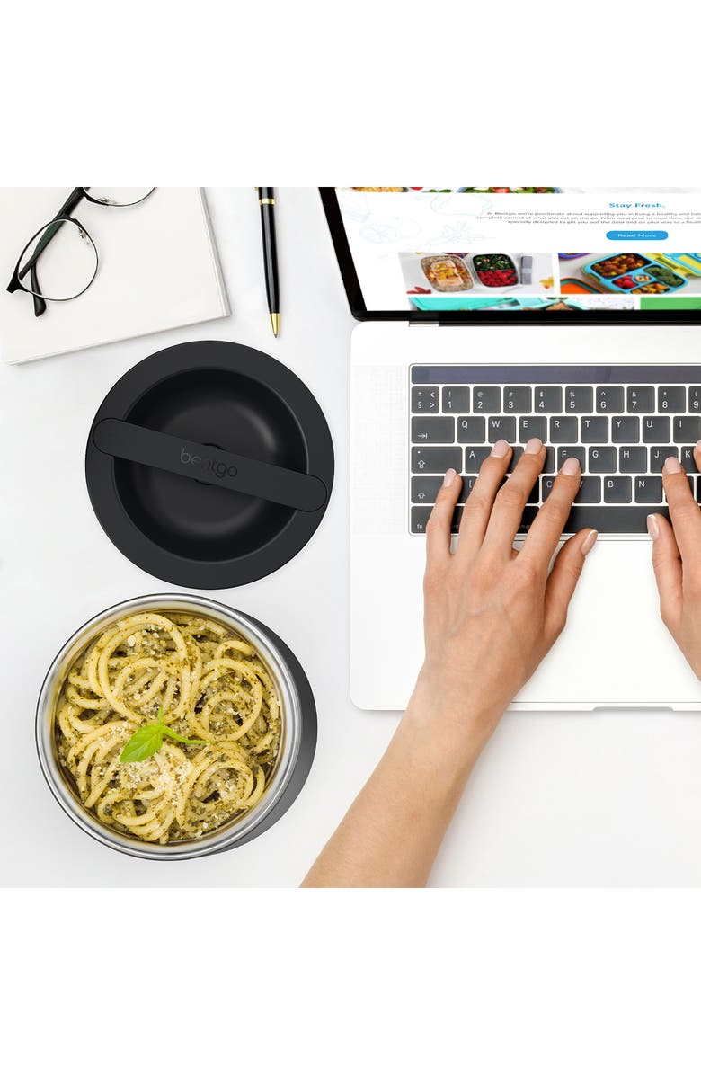 BENTGO Stainless Steel Insulated Food Container - Aqua, Alternate, color, Carbon Black