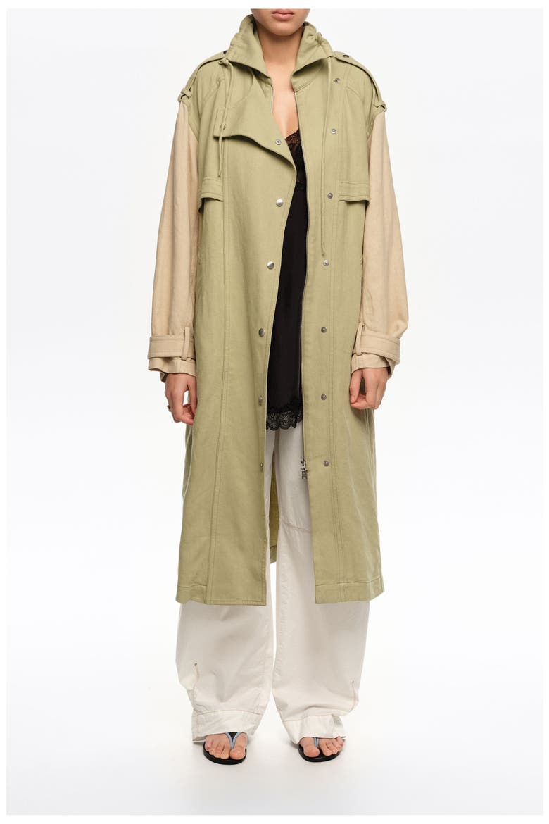 Dual-Tone Maxi Trench, Main, color, LIGHT GREEN