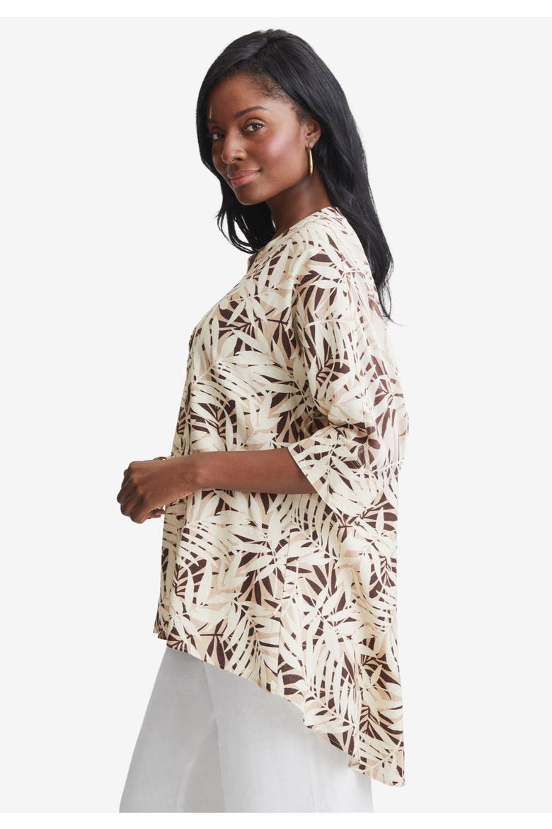 Hi-Low Linen Tunic, Alternate, color, OATMEAL