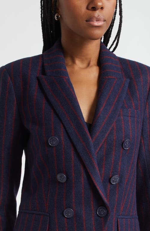 L'agence Kenzie Double Breasted Knit Blazer In Purple