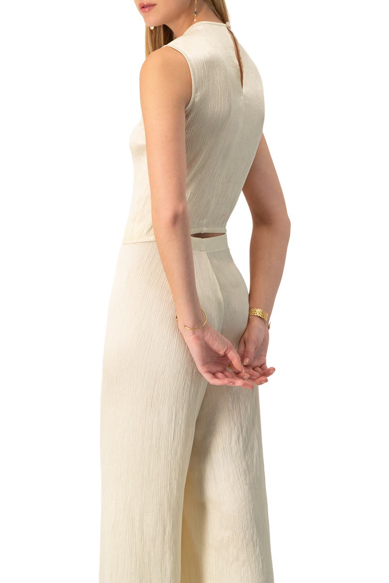 Sleeveless Round Neck Top, Alternate, color, Ivory