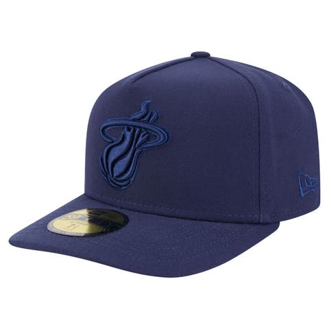 Men's New Era  Navy Miami Heat Colorpack A-Frame Pinch Front 59FIFTY Fitted Hat
