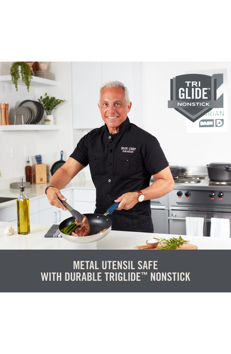 Dash Zakarian by Dash TruPro 10-Piece Nonstick Stainless Steel Cookware Set, Alternate, color, Blue