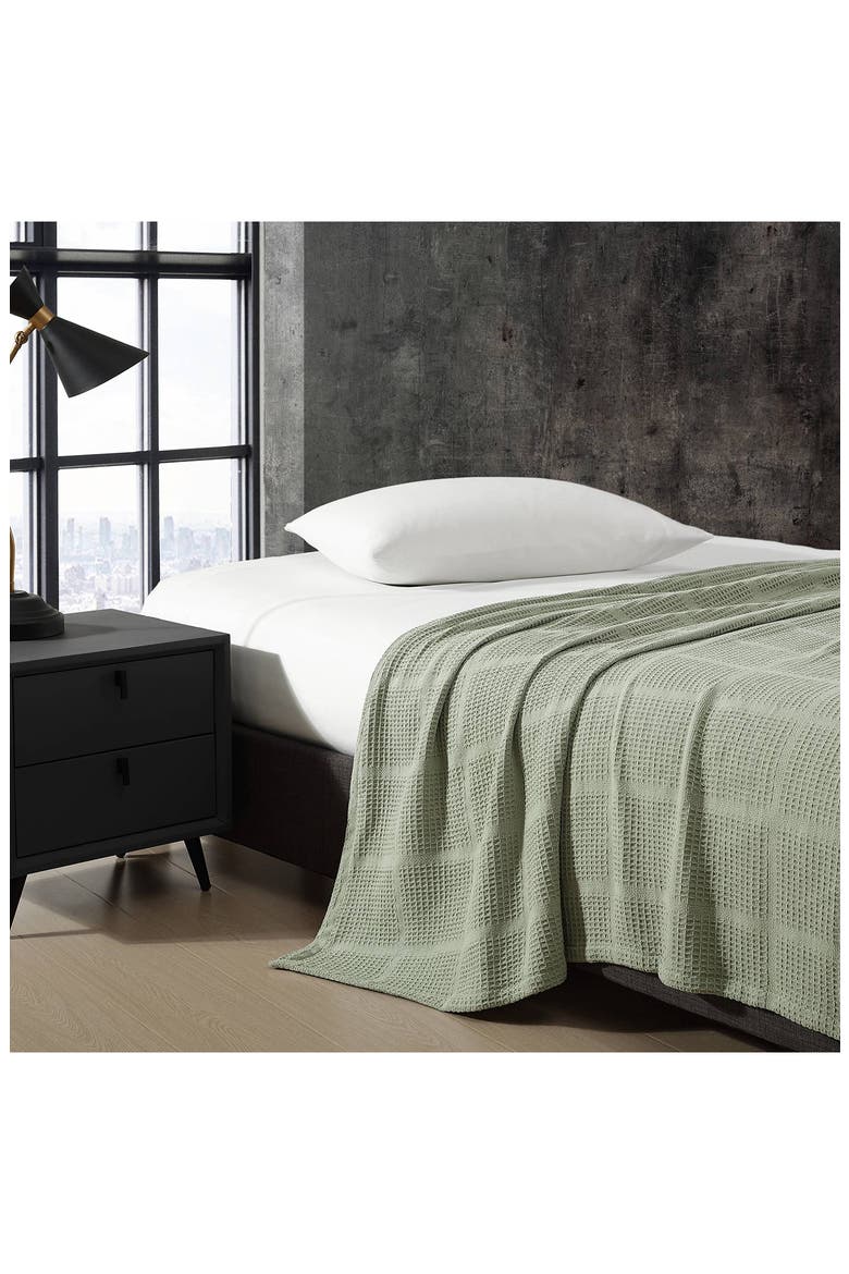 Essentials Waffle Throw Blanket, Alternate, color, SAGE GREEN