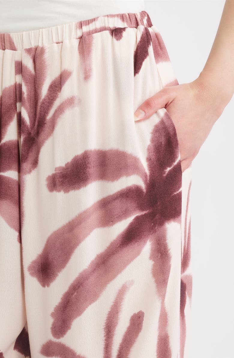 A.REN Isle Palm Tree Print Wide Leg Pants, Alternate, color,