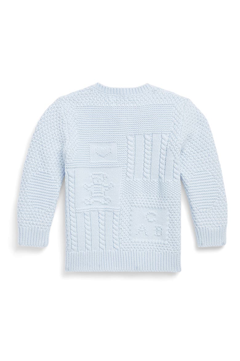 Mixed Stitch Cotton Cardigan, Alternate, color, BERYL BLUE