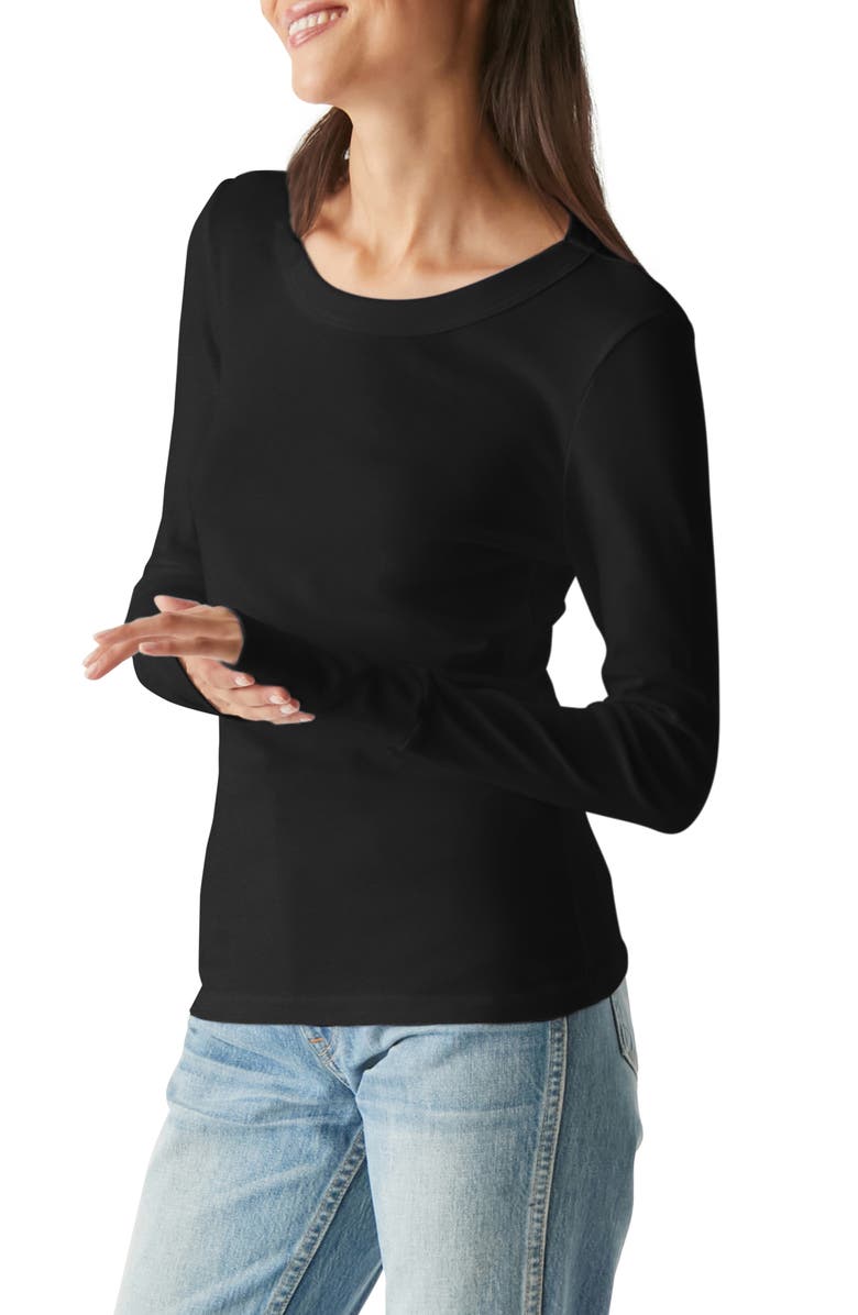 Michael Stars Kelso Wide Crewneck Long Sleeve T-Shirt, Alternate, color, 