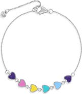 In Season Jewelry Rainbow Enamel Heart Girls Bracelet