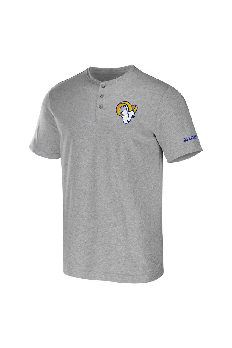 Men's NFL x Darius Rucker Collection by Fanatics Heather Gray Los Angeles Rams Henley T-Shirt, Alternate, color, Heather Gray