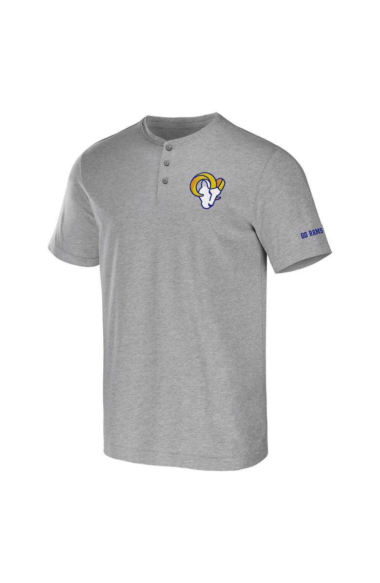 NFL X DARIUS RUCKER Men's NFL x Darius Rucker Collection by Fanatics Heather Gray Los Angeles Rams Henley T-Shirt, Alternate, color, Heather Gray