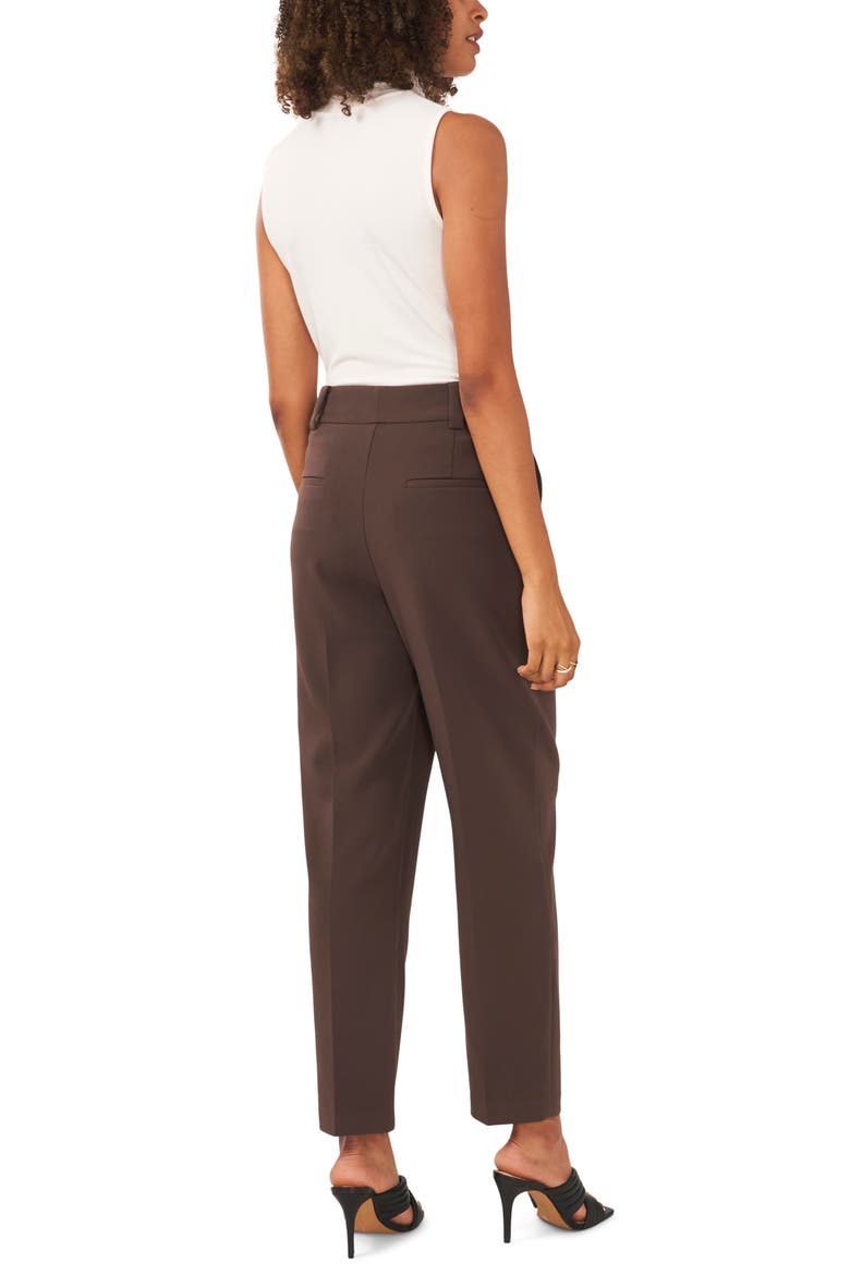 Pleated Straight Leg Trousers, Alternate, color, FRENCH ROAST