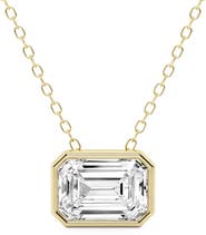 Badgley Mischka Collection 14K Gold Emerald Cut Lab-Created Diamond Pendant Necklace - .5ct