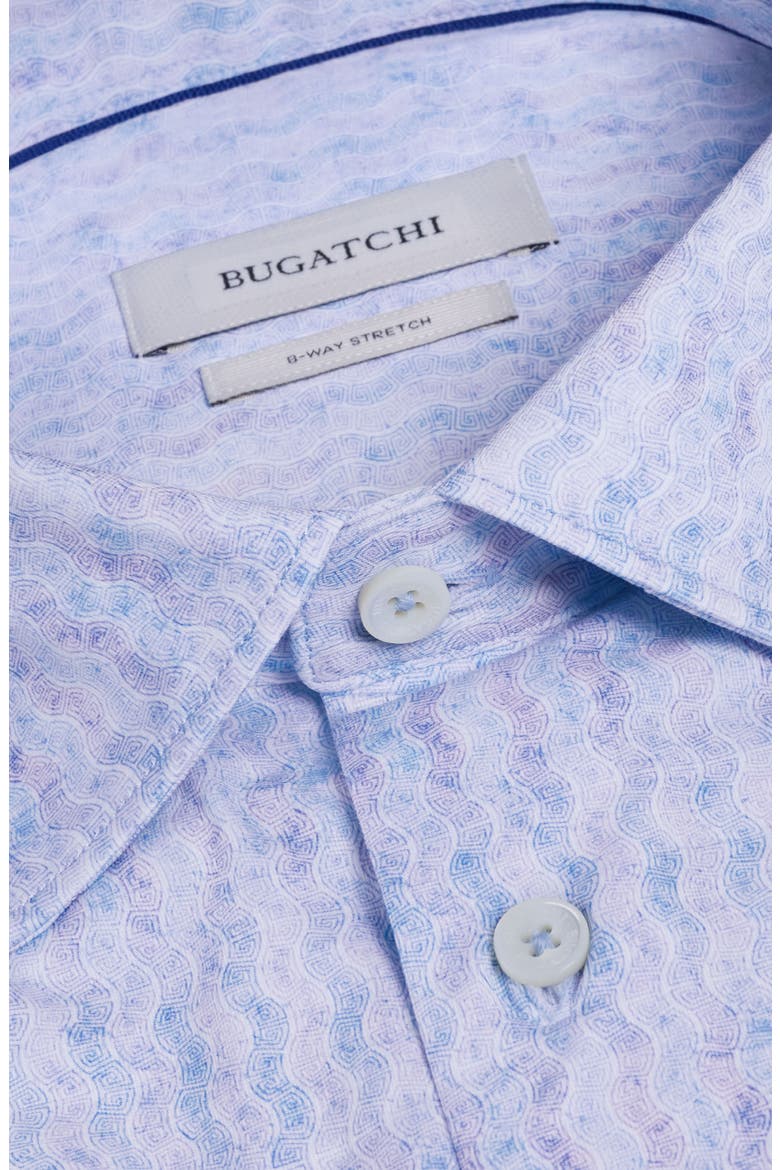 James OoohCotton® Greek Key Wave Print Button-Up Shirt, Alternate, color, AIR BLUE