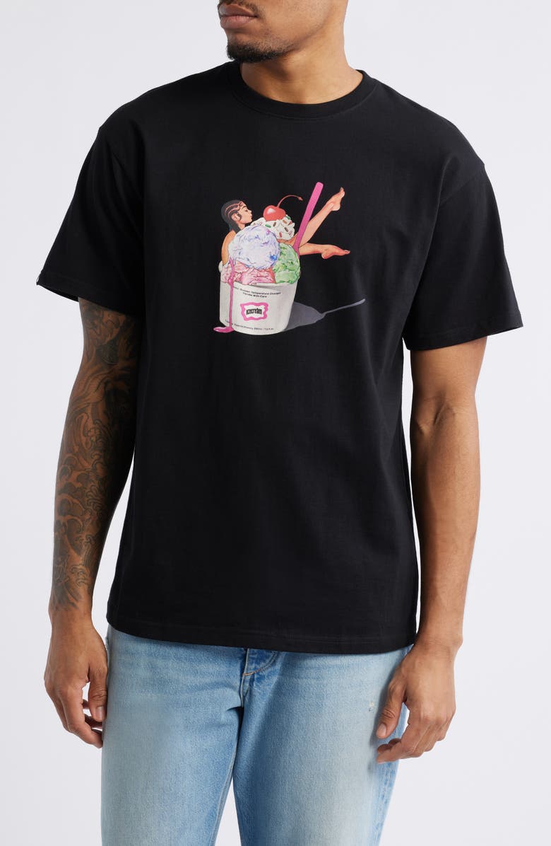 ICECREAM Pin-Up Graphic T-Shirt, Main, color, Black