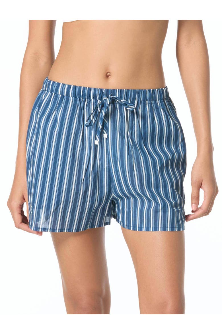 Marina Stripe Coverup Shorts Swim, Alternate, color, River Blue