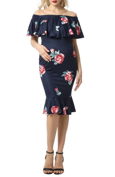 Shyna Off the Shoulder Maternity Dress