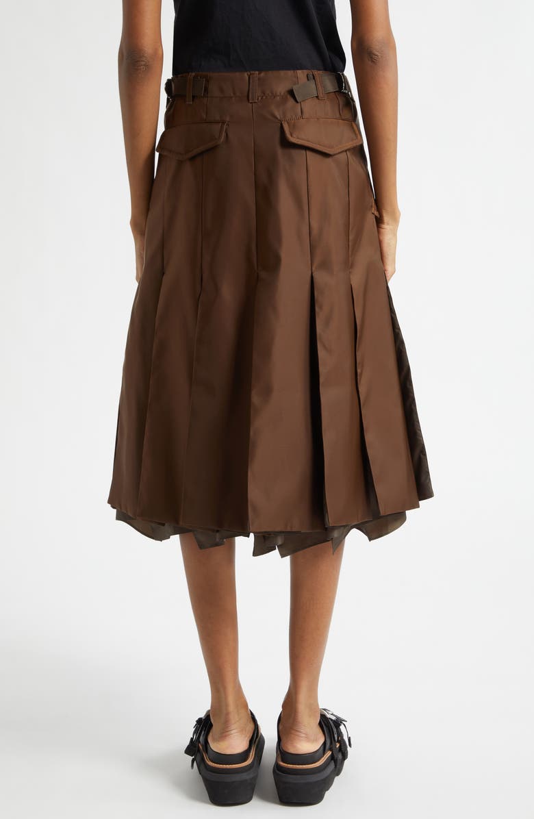 Sacai Nylon Twill Skirt, Alternate, color, Brown