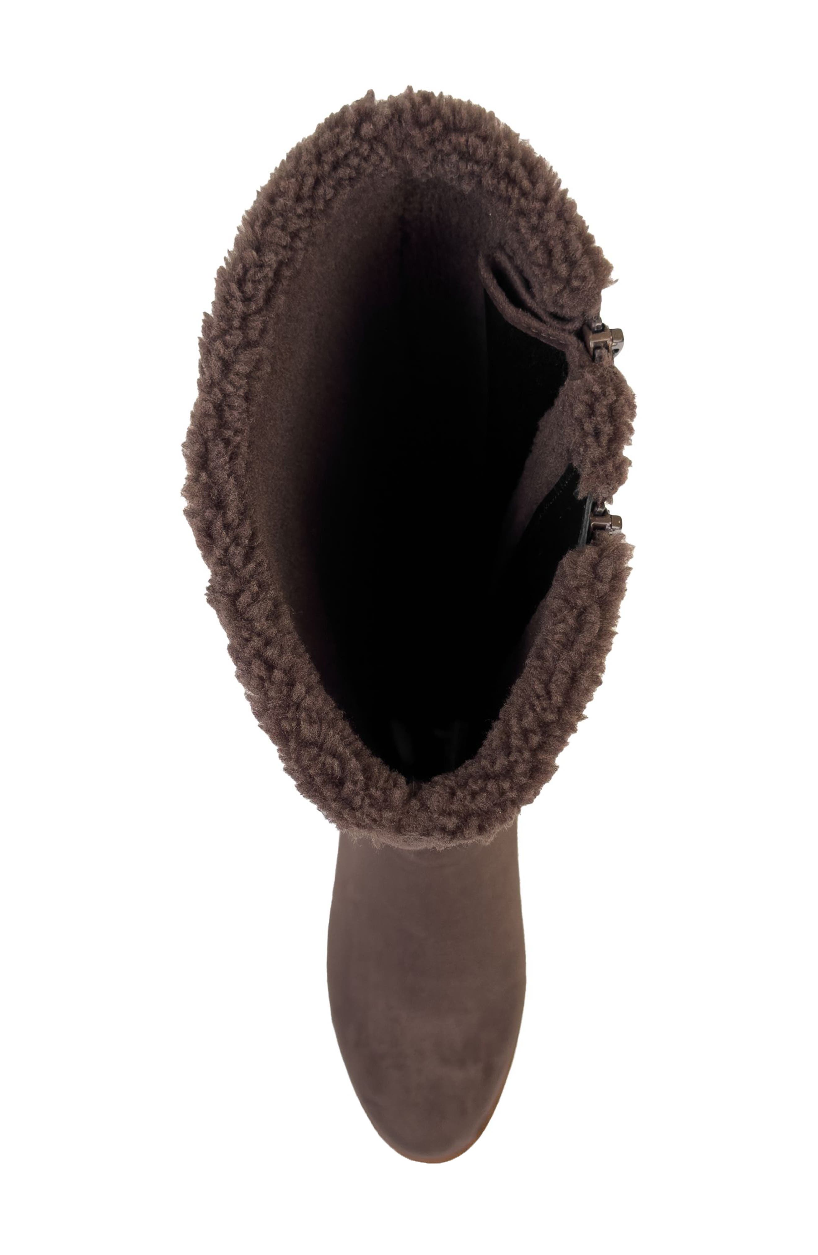 Aerosoles Binocular Faux Shearling Lined Wedge Boot, Alternate, color, Java