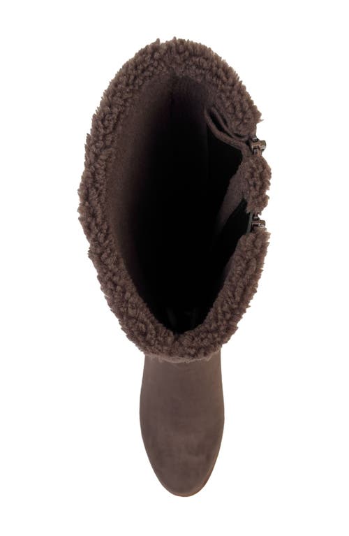 Aerosoles Binocular Faux Shearling Lined Wedge Boot In Brown