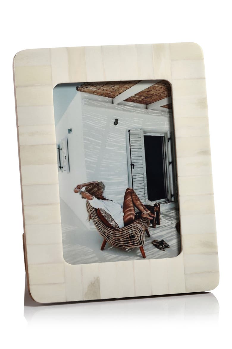 Bone Inlay Photo Frame, Main, color, WHITE