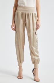 Cinq à Sept Giles Cupro Crop Cargo Joggers
