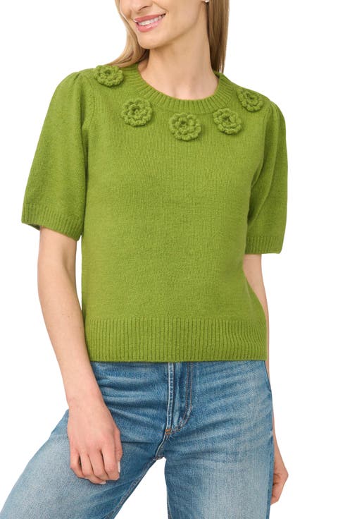 Rosette Short Sleeve Sweater