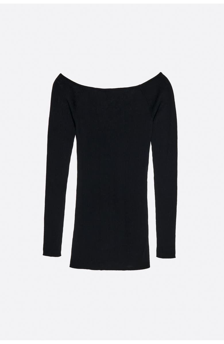 Bimba y Lola Ribbed Sweater, Alternate, color, Black