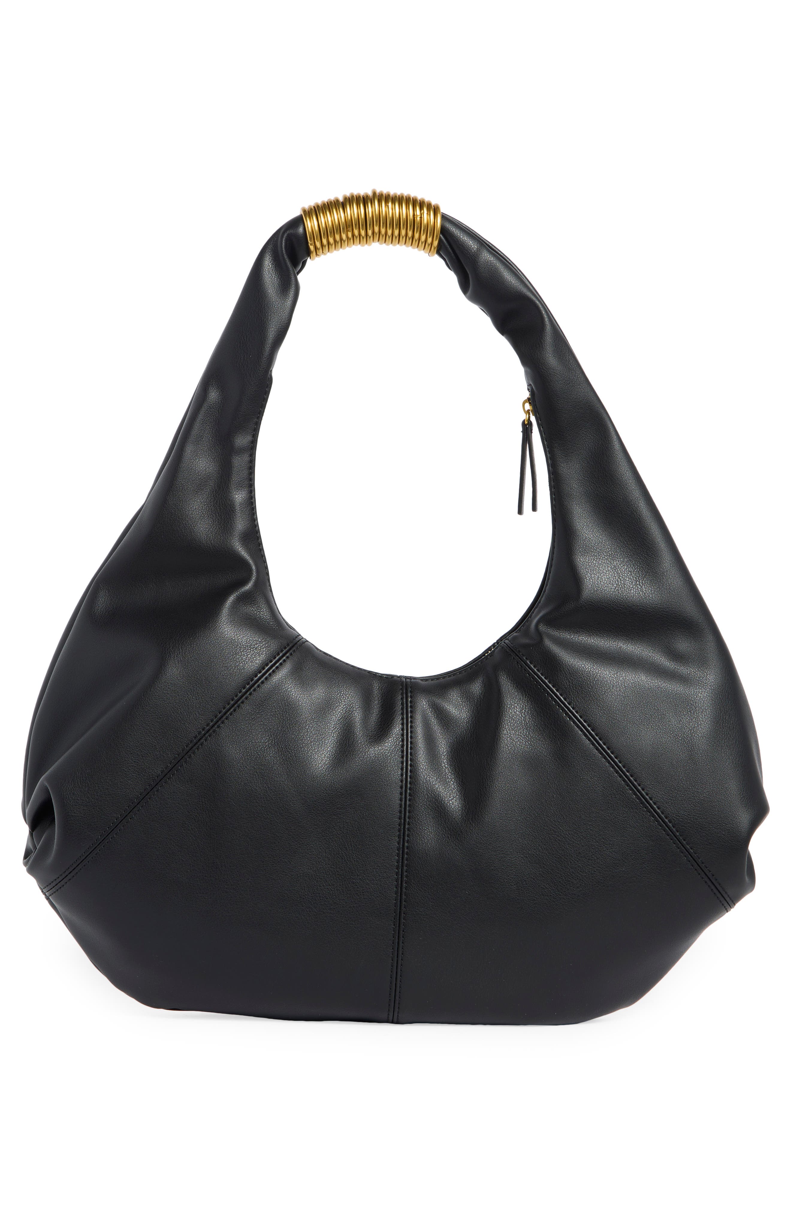 Collection XIIX Ring Detail Slouchy Hobo Bag, Alternate, color, Black