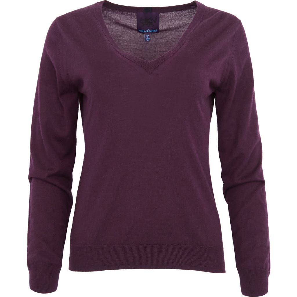 Lords Of Harlech Sasha V-neck Sweater In Purple