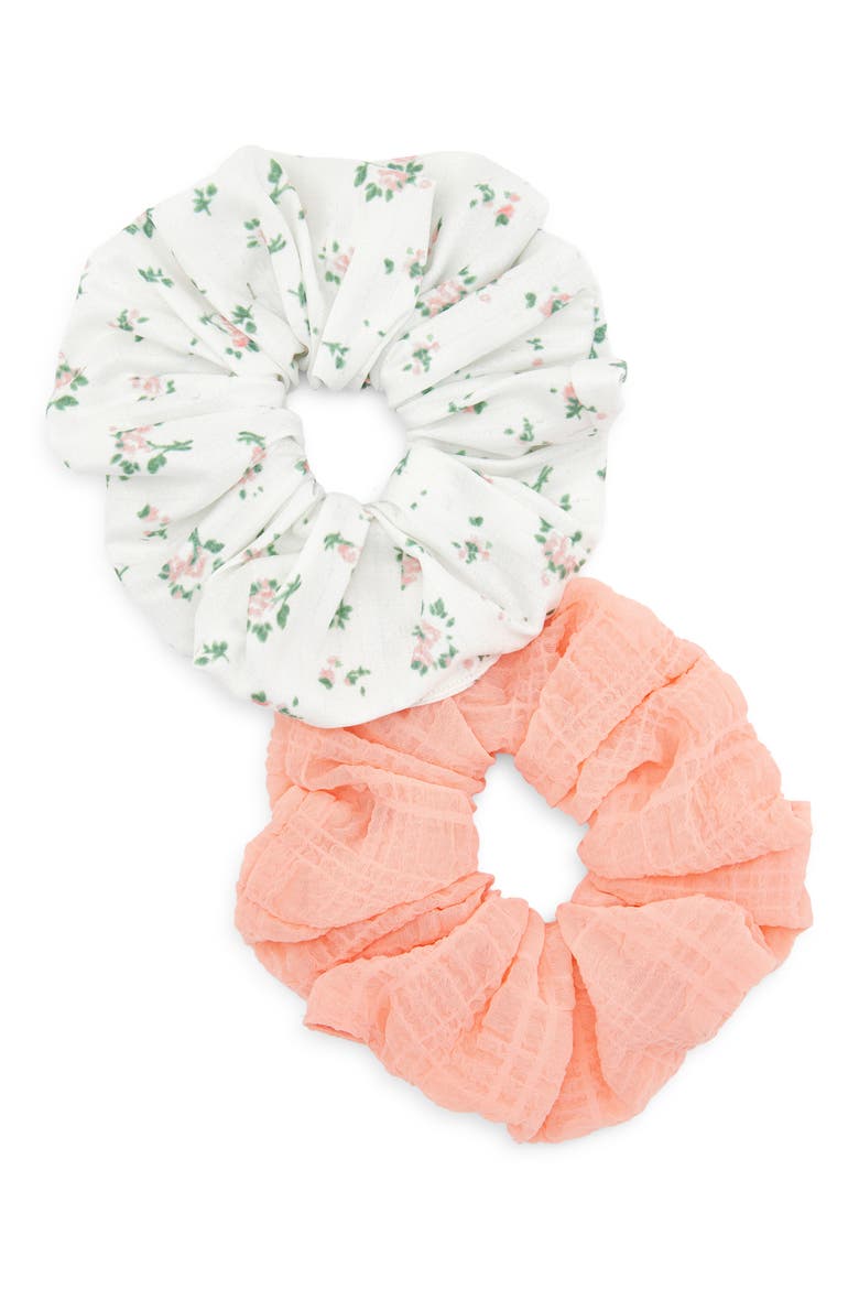 Assorted 2-Pack Scrunchies, Main, color, PINK/ IVORY