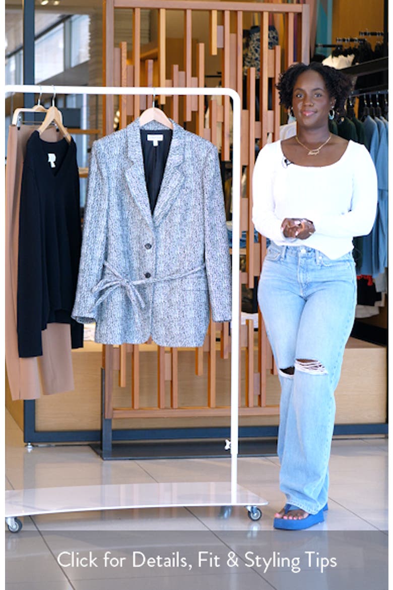 The Liv Belted Textured Boyfriend Blazer video