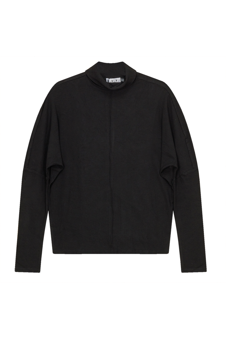 Dolman Sleeve Turtleneck Thin Knit Sweater, Alternate, color, Black