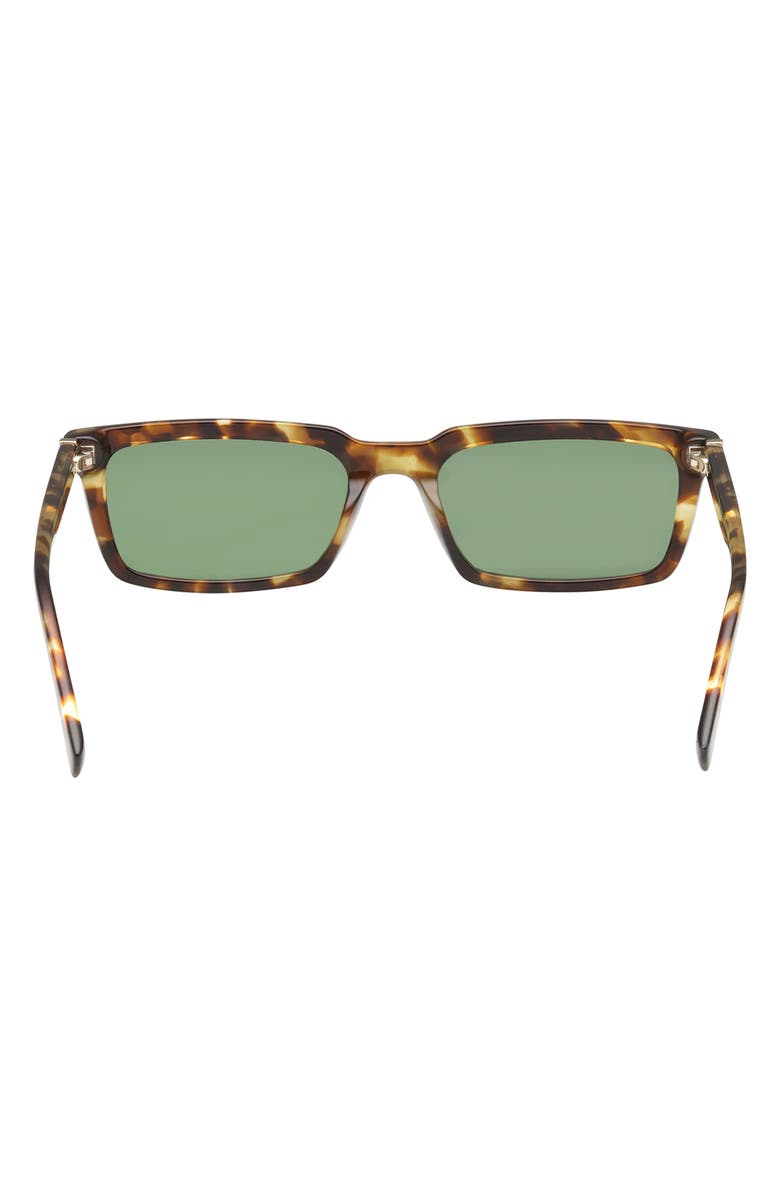 ABERCROMBIE & FITCH 54mm Rectangular Sunglasses, Alternate, color, Havana / Green Lens