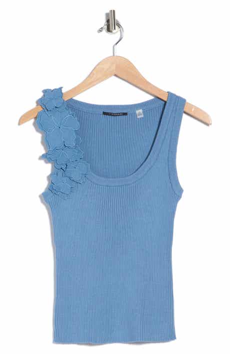 T Tahari Floral Appliqué Sweater Tank
