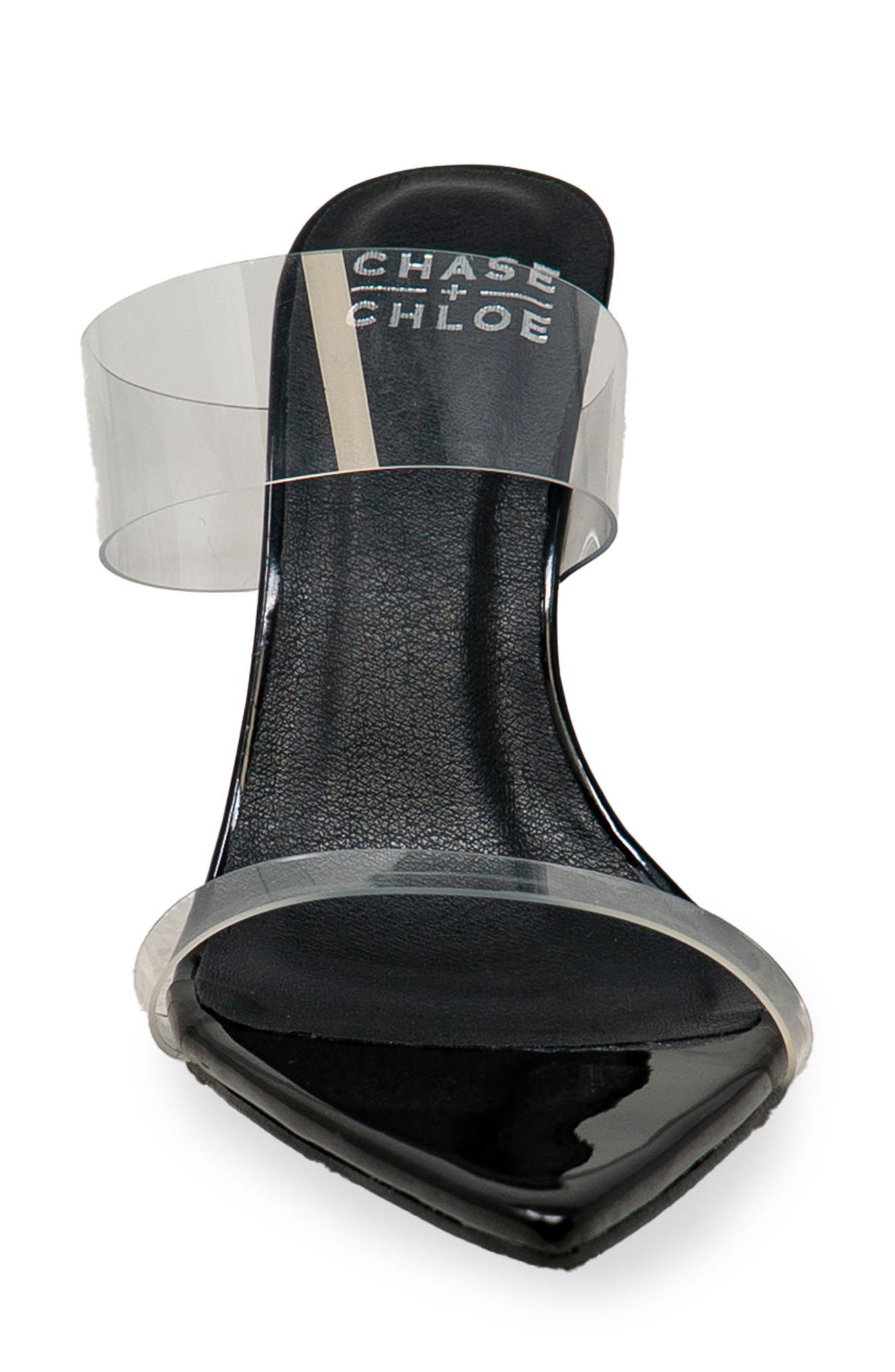 CHASE AND CHLOE Rhinestone Stiletto Mule Sandal, Alternate, color, Black