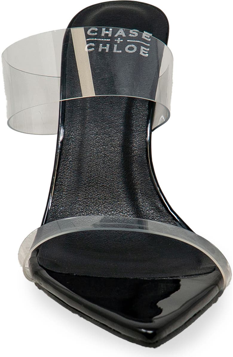 CHASE AND CHLOE Rhinestone Stiletto Mule Sandal, Alternate, color, Black