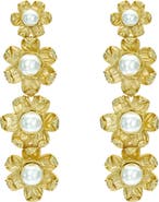 Ted Baker Darlena Daisy Faux Pearl Linear Drop Earrings