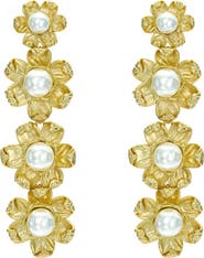 Ted Baker Darlena Daisy Faux Pearl Linear Drop Earrings