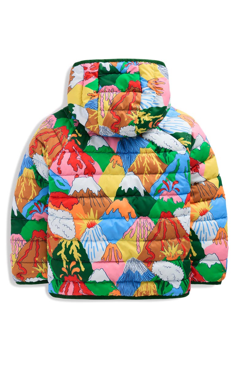 Mini Boden Kids' Pack Away Puffer Jacket, Alternate, color, Multi Volcanoes