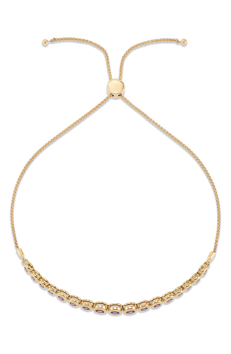 Frankie & Zoe 14K Yellow Gold Rhodolite Bolo Bracelet, Alternate, color, Yellow Gold