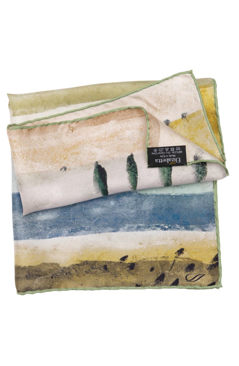 Elizabetta Pagani - Silk Pocket Square for Men, Alternate, color, Green