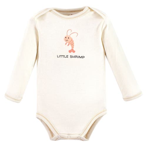 Touched By Nature Organic Cotton Long-sleeve Bodysuits In Gold